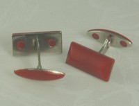 Debonair Red Bakelite Cufflinks