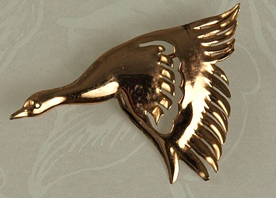 CORO 1940s Flying Goose Silver Pin Made in Mexico by HECTOR AGUILAR