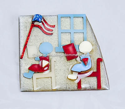 Darling Signed LUCINDA Little Peoples Patriotic Classroom Pin