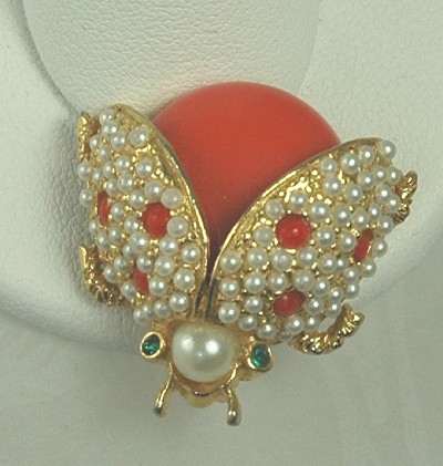 Cute HATTIE CARNEGIE Bug Pin - BOOK PIECE