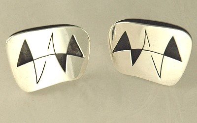 HENRY STEIG Modernist Sterling Cufflinks