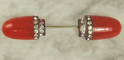 Rhinestone Ringed ART DECO Jabot Pin or Hat Ornament