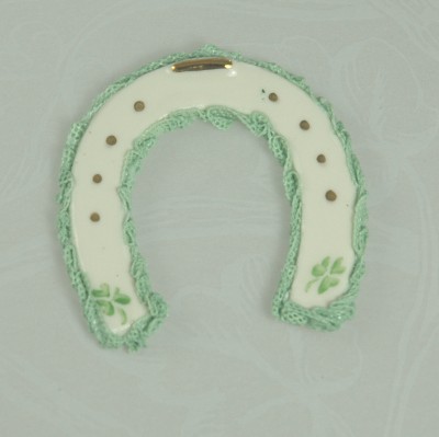 From CASHS of IRELAND- Porcelain Horse Shoe Decorated with Shamrocks