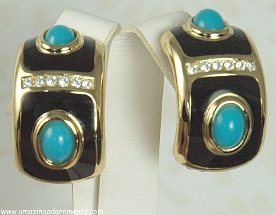 Vintage Etruscan Style Earrings Signed GROSSE for CHRISTIAN DIOR