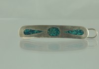 Taxco Mexican Sterling Turquoise Barrette Signed