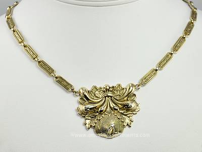 Superb Antique Gold tone Pendant Necklace