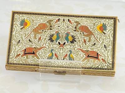 Indispensable Vintage Carry All Compact with Enamel Signed VOLUPTE