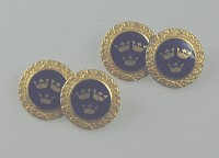 Princely Guilloche Crown 10K Gold Filled Cufflinks Signed CC SPORRANG STOCKHOLM