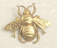 Heavenly Vintage JOSEFF [of Hollywood] Gold- plated Bee Figural Pin ~ BOOK PIECE
