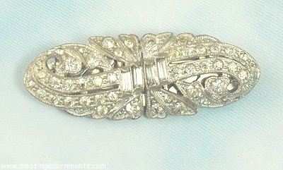 Sparkly 1930s Clear Rhinestone Separable Brooch Duette