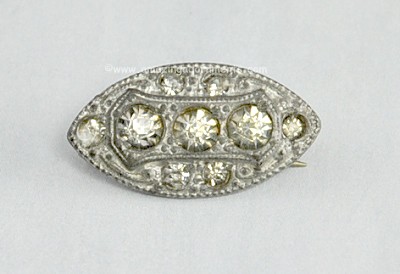 Small Old Rhinestone Shield Pin with 