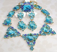 Stunning Diva Necklace, Clamper Bracelet and Earring Set Signed LILIEN