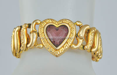 Vintage Signed PITMAN & KELLER American Queen Sweetheart Bracelet