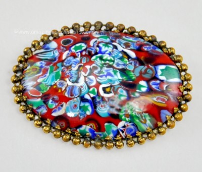 Fascinating Vintage Painted Brooch Signed MADE in WESTERN GERMANY