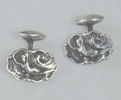 UNGER BROTHERS ART NOUVEAU Sterling Nymph Cufflinks