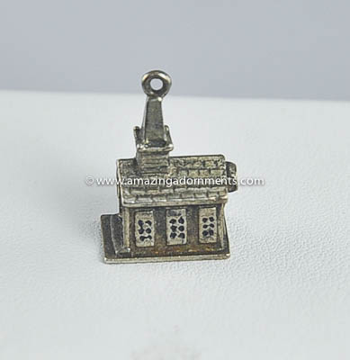Vintage Sterling Silver Stanhope Peep Charm with Lords Prayer