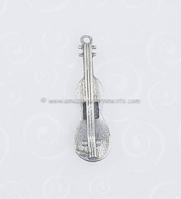 Vintage Unsigned Sterling Silver Guitar Charm