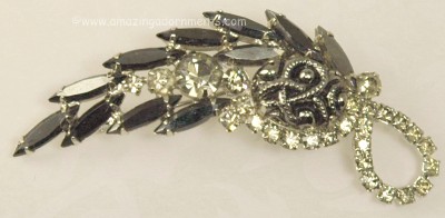 Remarkable Vintage Rhinestone and Art Stone Brooch from DELIZZA and ELSTER