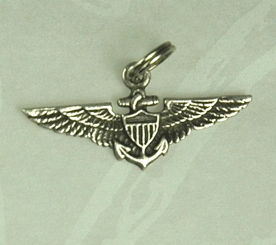 WALTER LAMPL Sterling WWII US Navy Wings Sweetheart Charm