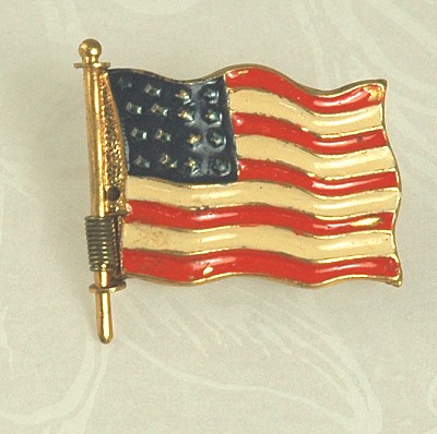 Curious WWII Enameled Flag Pin Locket