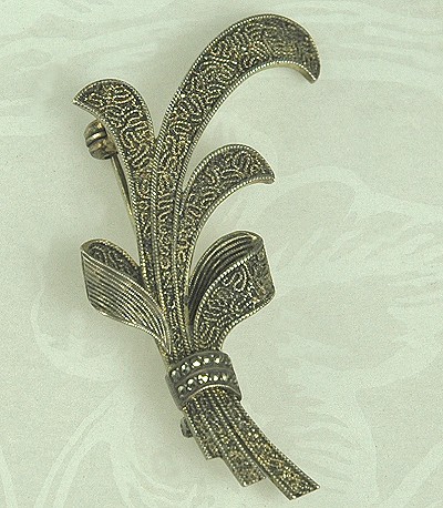 Impeccable Old THEODOR FAHRNER Sterling and Marcasite Brooch