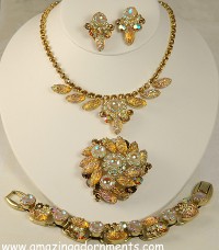 “Best of the Best” Head Turning Rhinestone and Glass FULL PARURE from DELIZZA and ELSTER