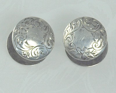 Art Nouveau Sterling Silver Cufflinks/Buttons Signed WILLIAM B. KERR