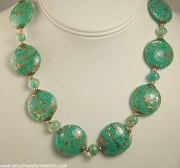Outstanding Old Green Venetian Glass Necklace