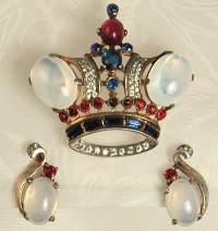 TRIFARI ALFRED PHILIPPE Famous Sterling Crown Set~  BOOK PIECE