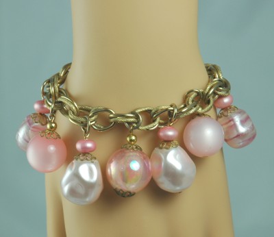 Chunky Heavy Link Bracelet with Baubles