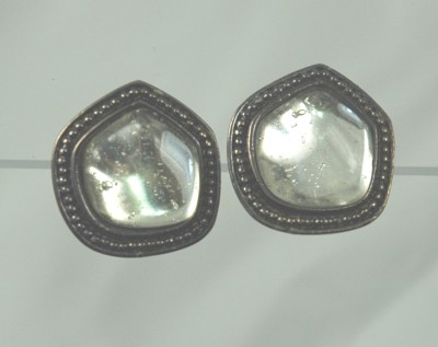 Very Cool YVES SAINT LAURENT Hematite Look Ice Earrings