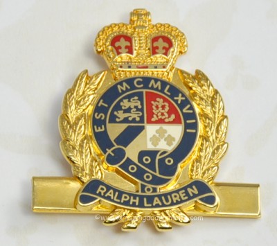 Fabulous Signed RALPH LAUREN Crown Shield Crest Pin