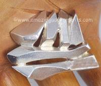 Finnish Modernist Sterling Silver Ship Brooch Signed BJORN WECKSTROM for LAPPONIA