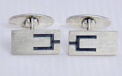 Vintage Danish Modernist Sterling Silver Cufflinks Signed N.E. FROM