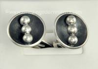 Urbane Vintage Danish Modernist Sterling Silver Cufflinks Signed HANS HANSEN