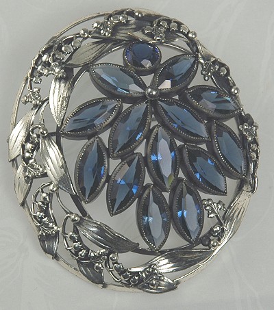 Simply Gorgeous Early Mark JOSEFF of HOLLYWOOD Faux Sapphire Brooch