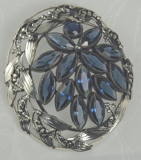 Simply Gorgeous Early Mark JOSEFF of HOLLYWOOD Faux Sapphire Brooch