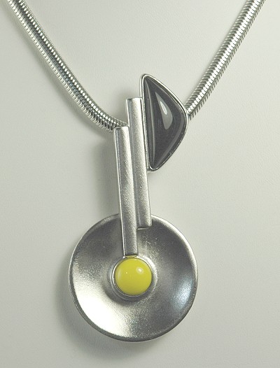 Sleek Modernist Style Necklace Signed BEN AMUN