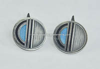 Stylish Modernist Blue Enamel on Metal Cufflinks Signed DE PASSILLE-SYLVESTRE