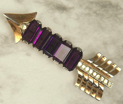 Magnificent 1940s Sterling and Amethyst Glass 