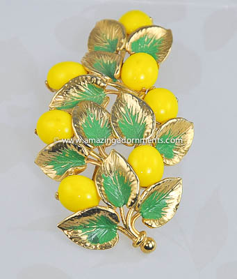 Fabulous Vintage Signed SCHIAPARELLI Leaf Form Brooch