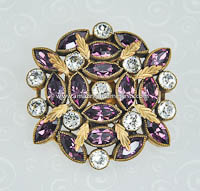 Staggering Vintage Amethyst and Clear Rhinestone Clip