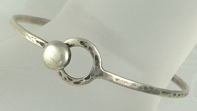 MARY PARKER Modernist Sterling Silver Bangle Bracelet