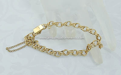 Vintage 12k Gold Filled Bracelet Link Chain for Charms