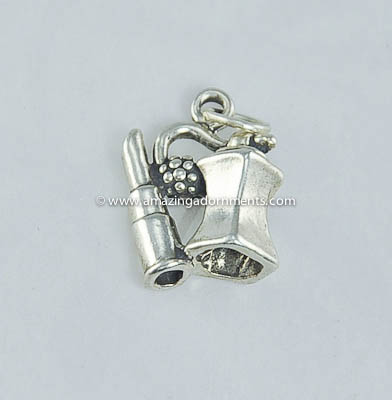 Vintage Signed Sterling Silver Lipstick and Perfume Bottle Charm