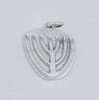 Vintage Signed BEAU STERLING Menorah Judaic Charm or Pendant