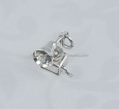 Endearing Vintage Sterling Silver 3-D Gramophone Record Player Charm