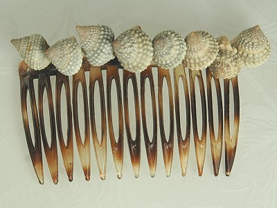 Striking Celluloid and Genuine Shell Hair Comb Signed MIRIAM HASKELL