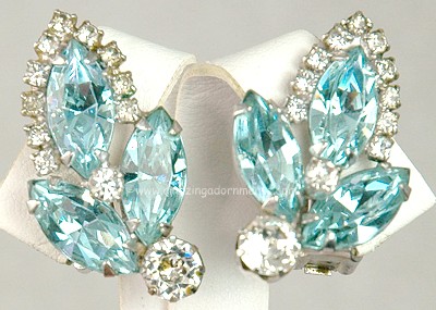 Dramatic Color Changing Rhinestone Earrings Signed WEISS