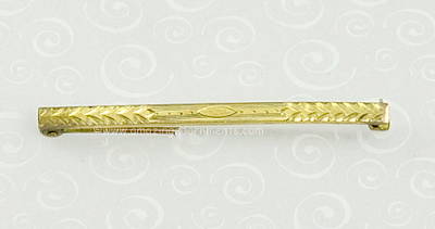 Elegant Antique Brass Bar Pin Signed F.P. CO